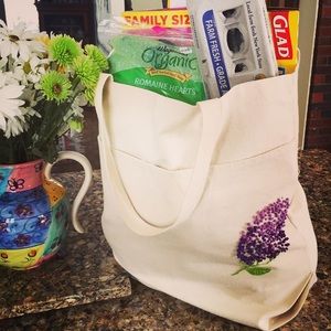 Hand embroidered tote bags. Made 2 order. I. take specific flower requests.